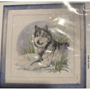 Vervaco Cross Stitch Kit HUSKY 12" x 12" Open Package ~ COMPLETE